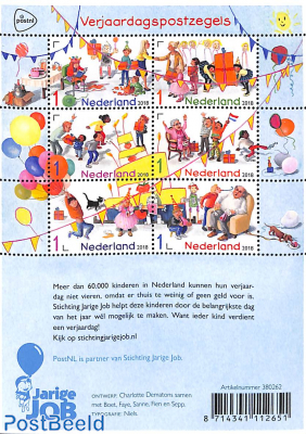 Birthday stamps 6v m/s