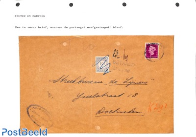 Postage due cover, with description
