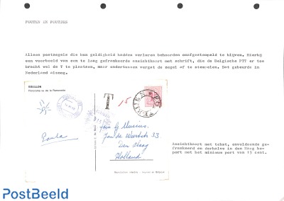 Postage due card, see description (in dutch)