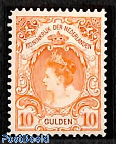 10 Gulden 'bontkraag' unused with attest Vleeming