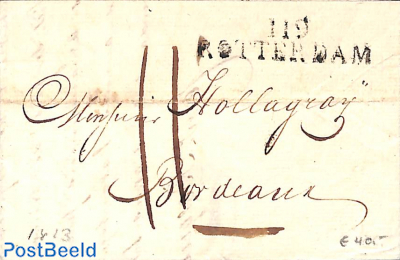 Folding letter from Rotterdam to Bordeaux