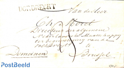 Folding letter from Dordrecht to Brussels