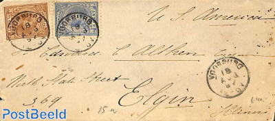 small envelope from Voorburg to Elgin, USA. See both Postmarks