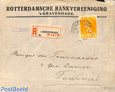 Registered cover from Utrecht to Tilburg. AANGETEKEND postmark. 