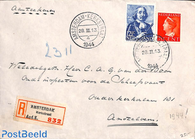 Registered letter from Amsterdam-Kerkstraat