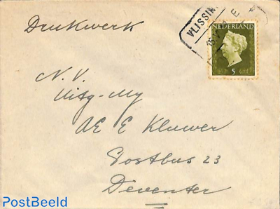 Envelope to Deventer (Railway postmark from Vlissingen)