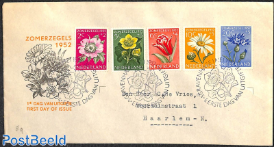 Flowers FDC, closed cover, typed address