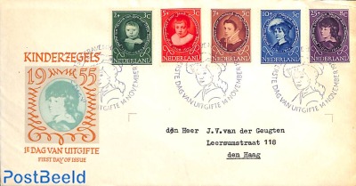 Child welfare 5v, FDC, typed address, closed flap