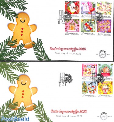 Kerstzegels FDC 853a+b (PostNL prijs: €17.37)