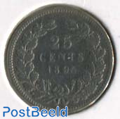 25 Cents 1895, mint mark straight
