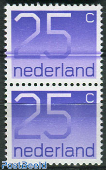 25c Crouwel, With hor. purple lines