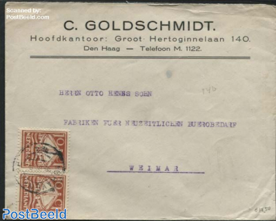 A pair of nhvp no.140 on a cover to Weimar