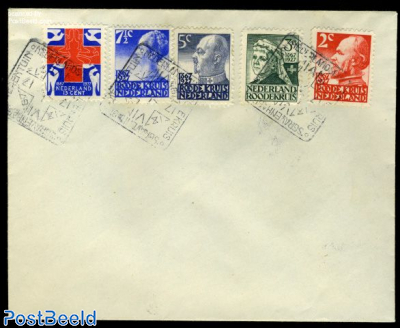 Red Cross 5v on cover with special Cancellation