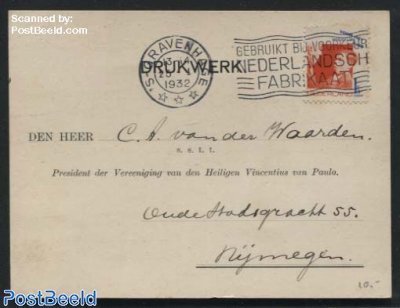 Postal card from The Hague to Nijmegen