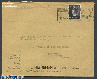 Airmail cover from the Hague to New York