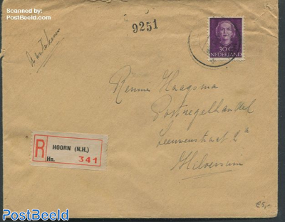Registered cover to Hilversum