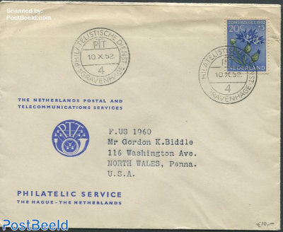 Cover from the Hague to the USA with nvhp no.587