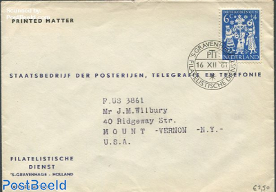 Cover from The Hague to the USA