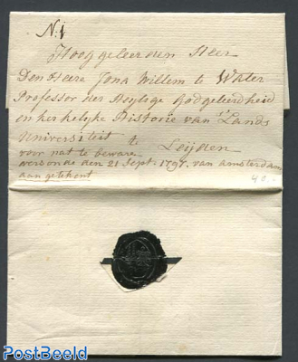 Folding letter from Amsterdam to Leiden