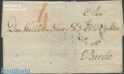 Folding letter from Amsterdam to Breda