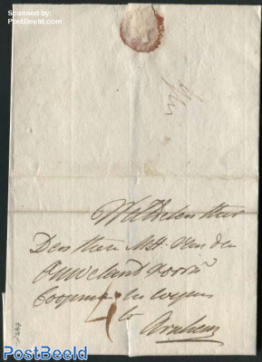Letter from Grave to Arnhem (4s), 18 may 1805