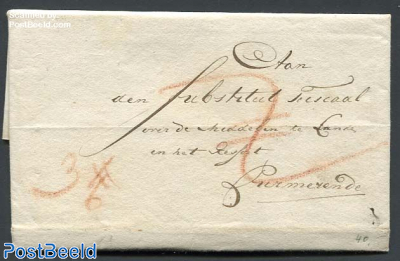 Folding letter from Haarlem to Purmerend