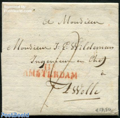 Folding letter from Amsterdam to Breda, 25 juni 1812