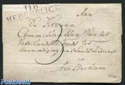 Letter from Medemblik (II8 Medenblick) to Amsterdam