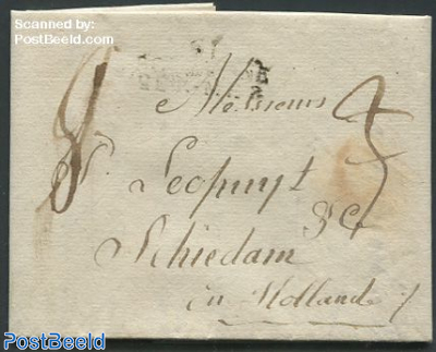 Folding letter to the mayor of Schiedam, 1815. Amsterdam to Schiedam