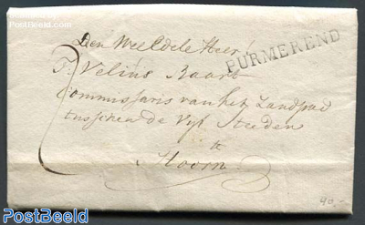 Folding letter from Purmerend to Hoorn