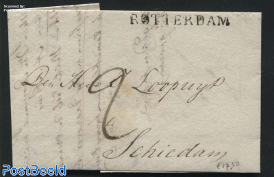 Folding letter from Rotterdam to Schiedam