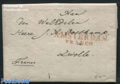 Folding letter from Amsterdam to Zwolle