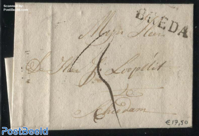 Folding letter from Breda to Schiedam