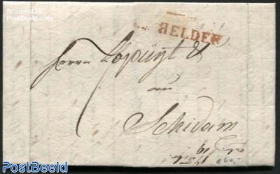 Letter from Den Helder to Schiedam (17 feb 1825)