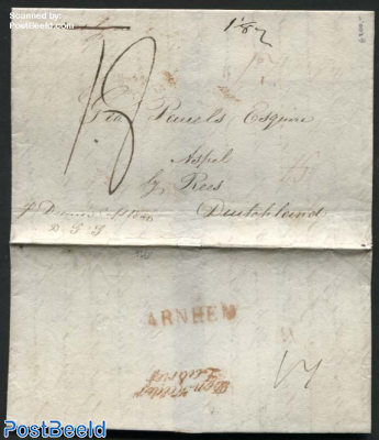 Letter from Berbice (formerly dutch colony in Brazil) to Germany, postmark: Den Helder Zeebrief, Arn