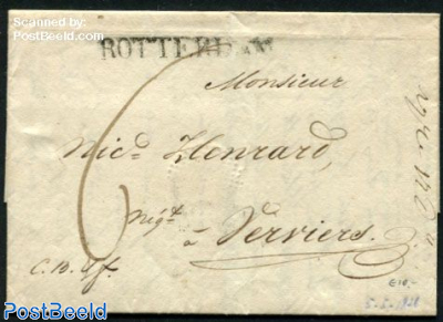Folding letter from Rotterdam to Verviers