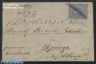 Letter with langstempel from Spanbroek to Spanga (Wolvega)