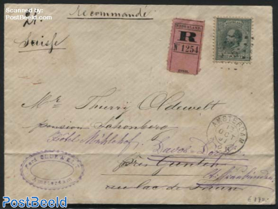 Registered letter to Switzerland (forwarded)