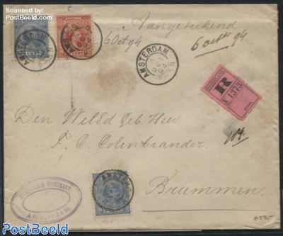 Registered letter from Amsterdam to Brummen