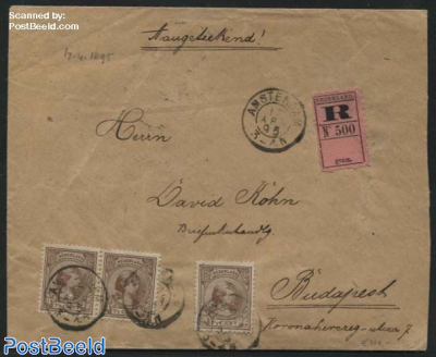 Registered letter from Amsterdam to Budapest