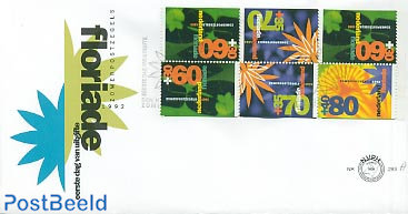 Summer, flowers booklet stamps FDC