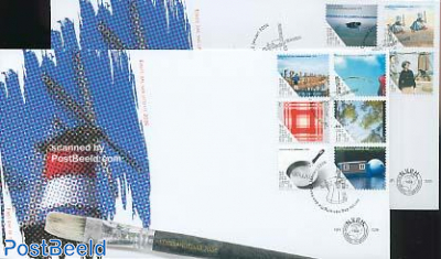 Dutch views & art 10v FDC (2 envelopes)