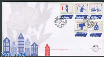 Dutch symbols, International post 5v FDC
