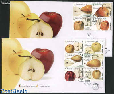 Apples & pears 10v, FDC (2 covers)