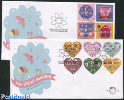 Greeting stamps 10v s-a, FDC (2 covers)