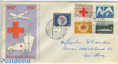 Red Cross 5v FDC with address