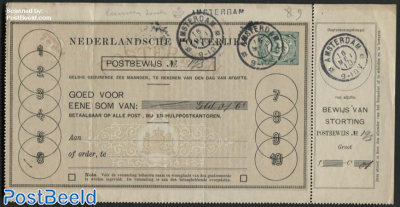 Postal order 2.5c, van afgifte on left