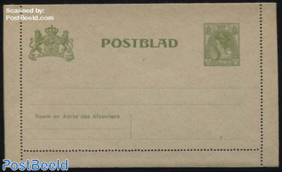 Card letter (Postblad) 3c olive