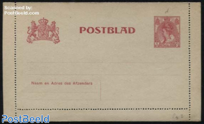 Card letter (Postblad), 5c carmine