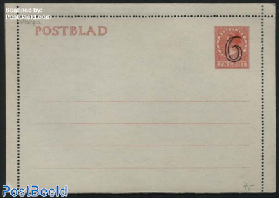 Card letter (Postblad) 6 @ 7.5c red